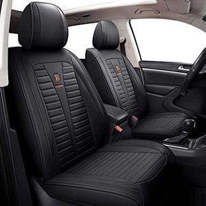 lot 26932 image: Isen-CoverAuto Leather Car Seat Covers Automotive Vehicle Cushion Cover for SUV Pick-up Truck Universal Fit Set for Auto Interior Accessories Full Set (Black)