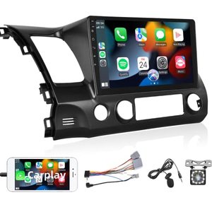 lot 26940 image: Car Stereo Radio with Apple CarPlay Android Auto for Honda Civic 2006 2007 2008 2009 2010 2011 10.1 Inch Android Touch Screen Bluetooth Car Radio with GPS Navigation Wi-Fi Backup Camera External Mic
