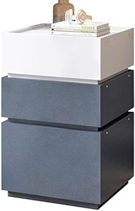 lot 26941 image: iTsst Wood Stacking Storage Box with Drawer-3 pack, Stackable Storage Bins Craft Storage Organization Ideal Drawer Cabinet Under Desk End Table  (3pcs)