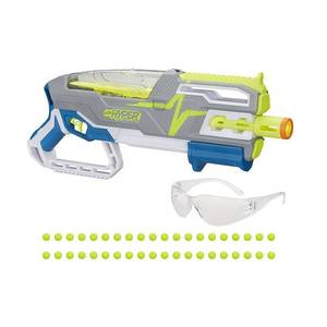 lot 28394 image: Nerf Hyper Siege-50 Pump-Action Blaster and 40 Nerf Hyper Rounds, 110 FPS Velocity