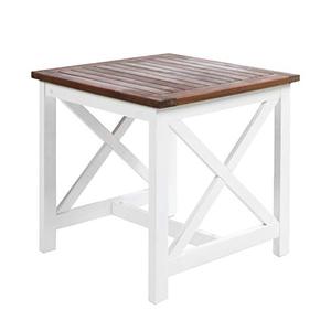 lot 28399 image: Christopher Knight Home Shammai Indoor Farmhouse Cottage Acacia Wood End Table with White Frame, White and Dark Oak