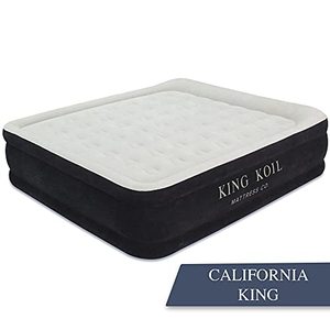 lot 28401 image: King Koil Luxury California King Air Mattress with Built-in Pump for Home, Camping & Guests - 20 King Size Inflatable Airbed Luxury Double High Adjustable Blow Up Mattress, Durable Waterproof