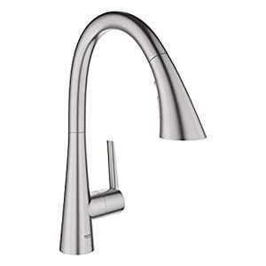 lot 28403 image: GROHE 32298DC3 Zedra Single-Handle Kitchen Faucet, Supersteel (B07X5YRQ6S)