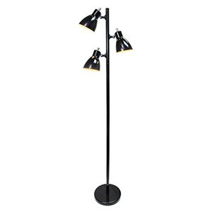 lot 28409 image: Simple Designs Home LF2007-BLK Simple Designs, Black Metal 3-Light Tree Floor Lamp, Finish