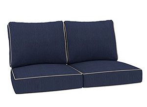 lot 28436 image: Creative Living 24x24 Outdoor Deep Seating Patio Replacement Cushions, Loveseat, Indigo