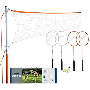 lot 28450 image: Franklin Sports Badminton Set - Backyard Badminton Net Set - Rackets and Birdies included - Backyard or Beach Badminton Set - Starter Set