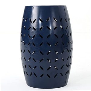 lot 28457 image: Christopher Knight Home Lilac Outdoor 12 Iron Side Table, Dark Blue