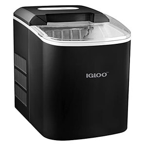 lot 28792 image: Igloo Automatic Portable Electric Countertop Ice Maker Machine, 26 Pounds in 24 Hours, 9 Ice Cubes Ready in 7 minutes, With Ice Scoop and Basket, Perfect for Water Bottles, Mixed Drinks, Parties   (Retails $152)