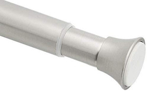 lot 28802 image: Amazon Basics Tension Curtain Rod, Adjustable 24-36 Width - Nickel, Classic Finial