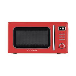 lot 28810 image: Galanz 1.1 cu. ft. Retro Countertop Microwave, Red