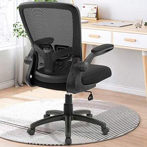 lot 28821 image: Office Chair Clearance, Ergonomic Desk Chair with Adjustable Height, Lumbar Support, High Back Mesh Computer Chair with Flip up Armrests, Task Chairs for Home Office - 300lb Executive Chair