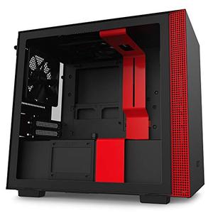 lot 28822 image: NZXT H210 - CA-H210B-BR - Mini-ITX PC Gaming Case - Front IO USB Type-C Port - Tempered Glass Side Panel - Cable Management System - Water-Cooling Ready - Radiator Bracket - Black and Red