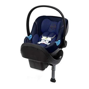 lot 28833 image: CYBEX Aton M Infant Car Seat with SensorSafe, Real-Time Mobile App Safety Alerts, Removable Newborn Insert, Includes SafeLock Car Seat Base with Latch System, Denim Blue