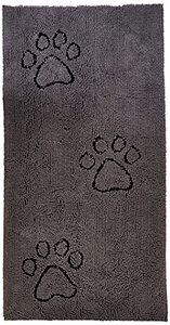 lot 29322 image: Dog Gone Smart Dirty Dog Doormat Cute Paw Print Ultra Water Absorbent Fast Drying Microfiber Small, Medium, Large and Runner Heavy Non-SkidSlip Backing Machine Wash, Rain Snow Muddy Wet Shoes & Paws