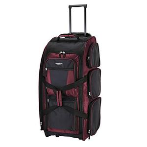 lot 29333 image: Travelers Club Xpedition 30 Inch Multi-Pocket Upright Rolling Duffel Bag, Crimson Red, 30 Suitcase