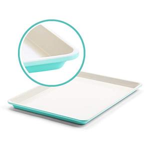 lot 29336 image: GreenLife Bakeware Healthy Ceramic Nonstick 18 x 13 Half Cookie Sheet Baking Pan, PFAS-Free, Turquoise