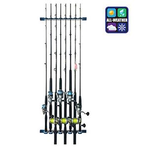 lot 29344 image: Rush Creek Creations All Weather Fishing Rod Storage Wall, Ceiling, or Garage Rack, ABS Plastic 8 Rod