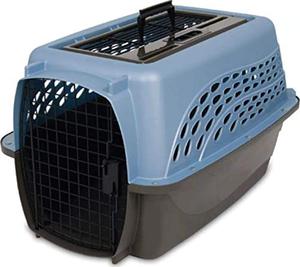 lot 29366 image: Petmate Two-Door Small Dog Kennel & Cat Kennel (Top Loading or Front Loading Pet Carrier, Great for Small Animals, Made with Recycled Materials, 24 inches in Length) For Pets up to 15 Pounds