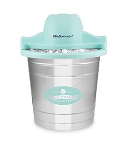 lot 29369 image: Elite Gourmet EIM-308L, 4 Qt. Electric Motorized Ice Cream Maker Ice & Rock Salt, 4Qt. Freezing Canister, Creamy Ice Cream, Gelato, Frozen Yogurt, or Sorbet, Recipe Booklet