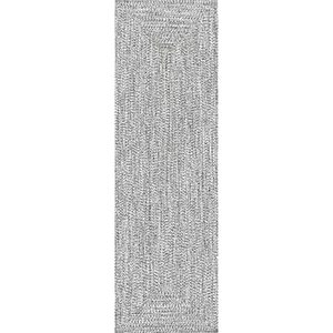 lot 29378 image: nuLOOM Lefebvre Braided IndoorOutdoor Runner Rug, 2 6 x 8, Light Grey
