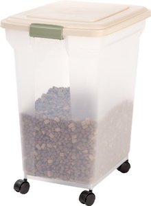lot 29383 image: IRIS Premium Airtight Pet Food Storage Container, 55-Pounds, Almond