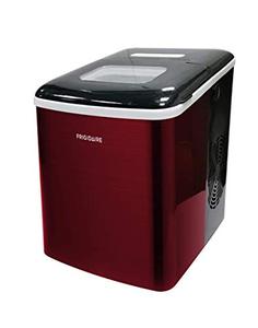 lot 30578 image: Frigidaire Compact Countertop Ice Maker, 26lbs of Ice per day, Red Stainless