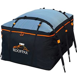 lot 30592 image: RoofPax 19 Cft Rooftop Cargo Carrier Bag. Extra Waterproof Excellent Military Quality Car Top Carrier. Heavy Duty RoofBag. Fits All Vehicle withWithout Rack. 42 Door Hooks Included