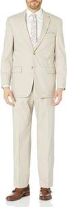 lot 30630 image: Palm Beach Mens Boone Half Lined 2 Butto Suit, Oyster, 46 Regular