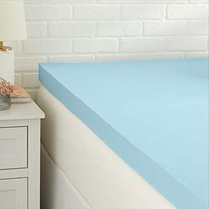 lot 31563 image: Amazon Basics Cooling Gel-Infused Memory Foam Mattress Topper, CertiPUR-US Certified - 3-Inch, King
