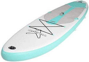 lot 31568 image: Pathfinder Inflatable SUP Stand Up Paddle Board from Vilano, Complete KIT Board, Fin, Pump, Paddle   (Stock photo is different from actual product)