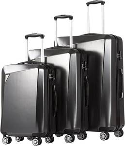 lot 31569 image: Coolife Luggage 3 Piece Sets PCABS Spinner Suitcase 20 inch 24 inch 28 inch