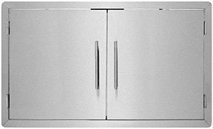 lot 31575 image: AdirHome Stainless Steel Grill Double Access Single-Face Door - Easy Install Heavy Duty Stainless Steel Rust Resistant Access Door with Chromium Plated Handle (Stock photo is different from actual product)   (Size Unknown)