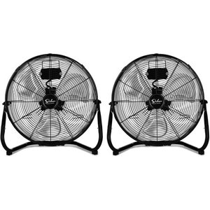 lot 20930 image: Simple Deluxe 20 inch 3-Speed High Velocity Heavy Duty Metal Industrial Floor Fans Oscillating Quiet for Home Commercial Residential and Greenhouse Use OutdoorIndoor Black 2-Pack