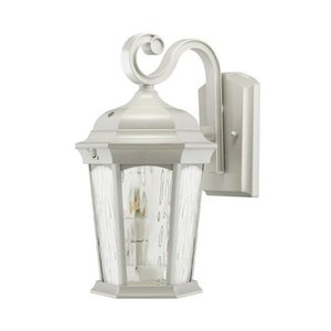 lot 20946 image: Euri Lighting EFL-140W-MD LED Water Glass Flame Bulb Wall Fixture with Photocell & Motion Sensor