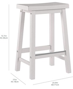lot 40733 image: Set of 1 Solid Wood Saddle Seat Kitchen Counter Stool