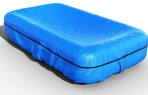lot 40754 image: Reinmoson Inflatable Pool Cover Fits Pool Under 130 H x 72 W, 20s Easy Set, Built-in Elastic & Adjustable Cord Rectangular Swimming Pool Cover for Metal Frame Pool and Blow Up Pool