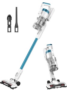 lot 40760 image: Eureka RapidClean Pro Lightweight Cordless Vacuum Cleaner, High Efficiency Powerful Digital Motor LED Headlights, Convenient Stick and Handheld Vac, Essential, White
