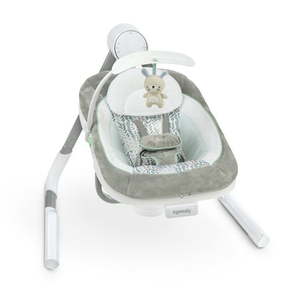 lot 40761 image: Ingenuity AnyWay Sway USB PowerAdapt Dual-Direction Portable Baby Swing in Spruce, Ages 0-9 Months