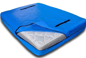 lot 40790 image: Mattress Bag with 8 Handles for Moving and Storage - King Size - Reusable Cover with Strong Zipper Closure - Extra Thick Mattress Protection