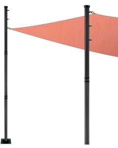 lot 40792 image: Brillihood 2-Pack Upgraded 9FT Sun Shade Sail Pole Kit, Extends to 9 Feet with 3 Fixing Points for Shade Sail Canopy, Heavy Duty Steel Post Stand for Outdoor Shade Sail, String Light, Patio, Backyard