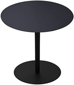 lot 30247 image: Leisure Space 16 Black Modern Round Side Table with Black Metal Table Top and Metal Frame for Living Room, Bedroom, Entryway and Home OfficeEnd TableAccent TableCouch Table
