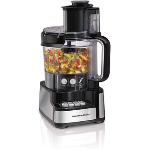lot 40777 image: Hamilton Beach 12-Cup Stack & Snap Food Processor & Vegetable Chopper Black (70725A)