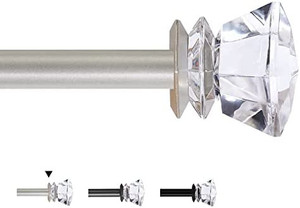 lot 40780 image: Visit the H.VERSAILTEX Store 4.7 out of 5 stars1,511Reviews H.VERSAILTEX Window Curtain Rods for Windows 48 to 84 Inches Adjustable Decorative 34 Inch Diameter Standard Single Window Curtain Rod Set with Acrylic Diamond Finials, Nickel