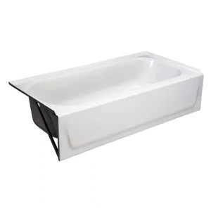 lot 4 image: Bootz Industries Aloha 60 in. Left Drain Rectangular Alcove Soaking Bathtub in White