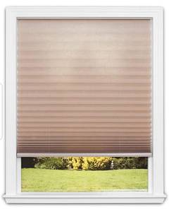 lot 22 image: Redi Shade No Tools Easy Lift Trim-at-Home Cordless Pleated Light Filtering Fabric Shade Natural, 30 in x 64 in, (Fits windows 19 in - 30 in)