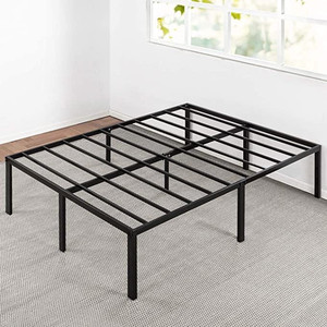 lot 32 image: Best Price -Mattress 18 Inch Metal Platform Bed, Heavy Duty Steel Slats, No Box Spring Needed, Easy Assembly, Black, Queen