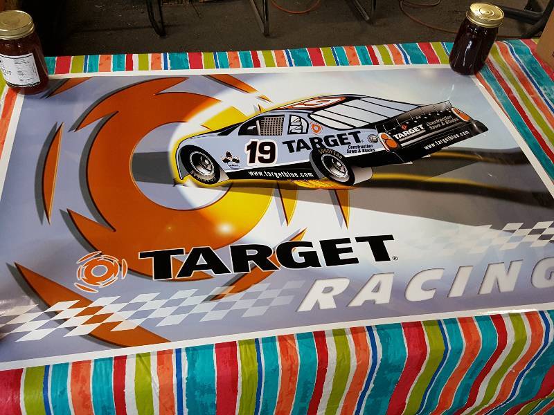 lot 8415 image: Dress up the joint with this big 37 wide X 25 tall Target Racing poster