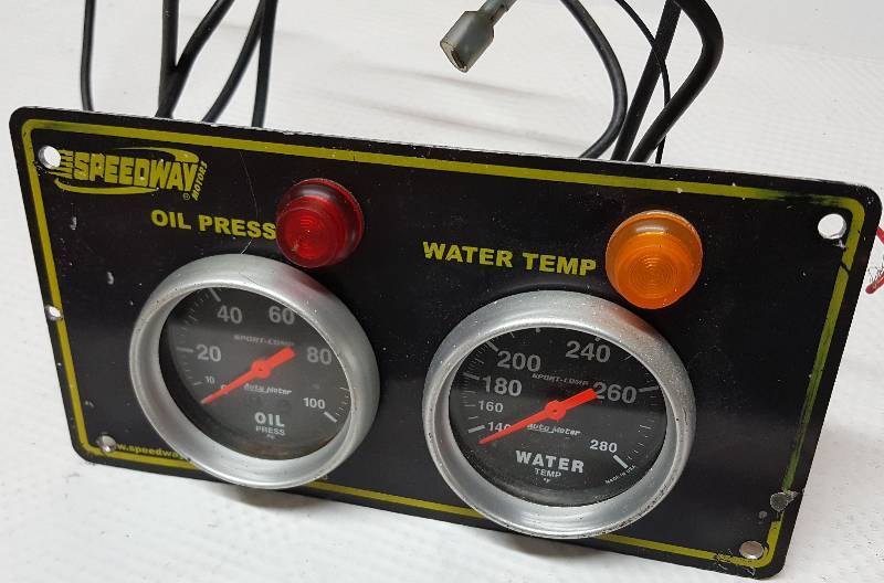 lot 8340 image: Heres a nice piece with the Auto Meter big 2-58 Sport Comp gauges and the Speedway Motors