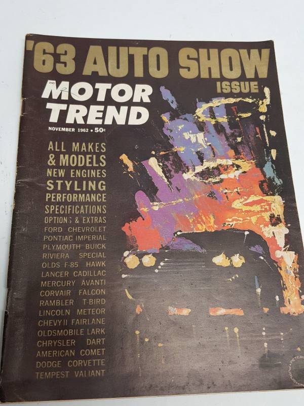 lot MT11-62 image: November 1962 Motor Trend magazine collectable issue featuring 1963 auto show