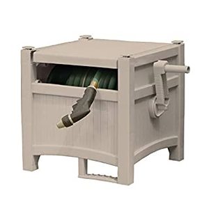 lot 2218 image: Suncast CPLPHH100D Hideaway 100 Resin Garden Hose Reel for 58 Hoses Taupe